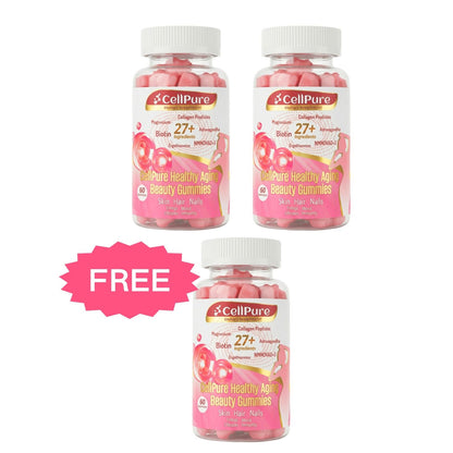 CellPure® NMN Boitin Collagen Peptide Beauty Gummies for Women 🧬 Cellular Energy & Anti-Aging Support