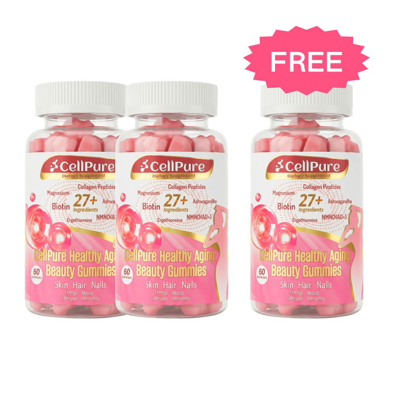 ⚡️CellPure® NMN Boitin Collagen Peptide Beauty Gummies for Women | Cellular Energy & Anti-Aging Support