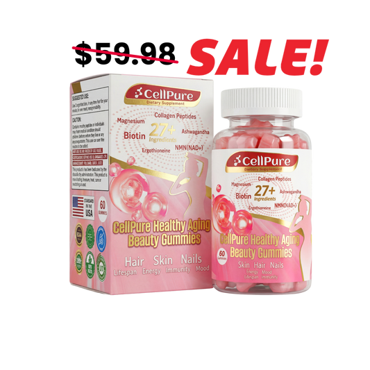 ⚡️CellPure® NMN Boitin Collagen Peptide Beauty Gummies for Women | Cellular Energy & Anti-Aging Support